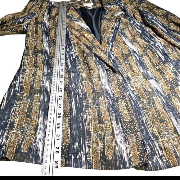 Robert Stock Women 90's Brown Small Silk Formal Casual Long Sleeve Jacket Blazer - Picture 8 of 11